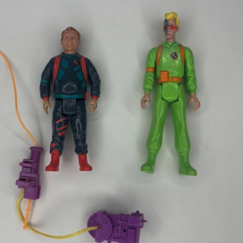 Vintage 1990's Ghostbusters Egon Slimed Heroes and Ray Stantz